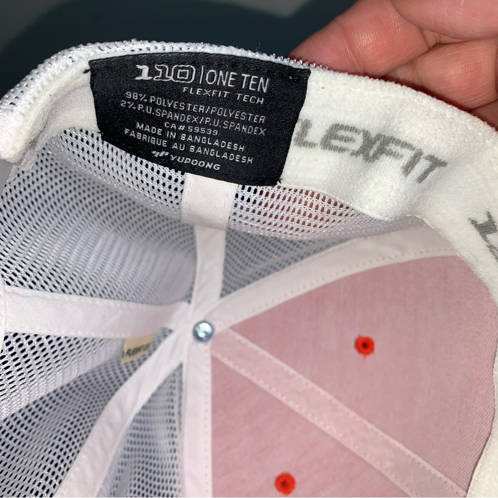 Taylor Orange and White trucker cap 110 Flexfit  Snapback - Picture 6 of 7